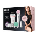 Braun Silk-épil Beauty Set 9 9/985 BS epilaator märg ja kuiv valge/roosa