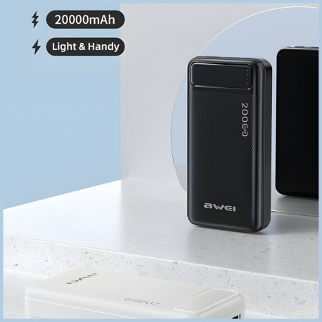 AWEI PowerBank P6K 20000mAh black 2xUSB/PD/Micro-USB