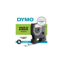 Dymo D1 lint 12 mm x 7 m, must rohelisel taustal