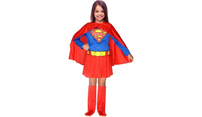 Ciao Supergirl Costume (Dress, Cape, Belt and Fabric Boots) - 8-10 years