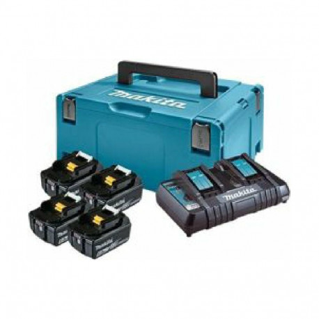 Battery and charger set MAKITA PowerPack 18V 4x6.0Ah