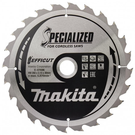 Cutting disc MAKITA Efficut 260x30x2.15mm 24T 23º