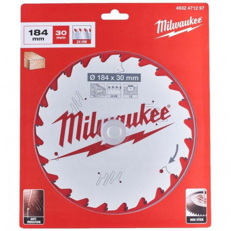 Cutting disc 184x30x1.6mm, 24 teeth. Milwaukee