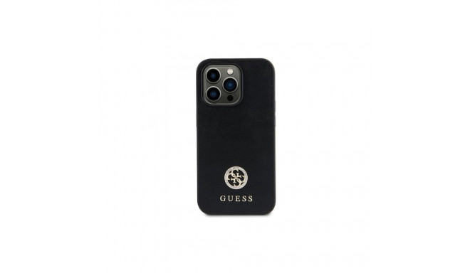 Guess GUHCP15SPS4DGPK Apple iPhone 15 6.1" must kõvakate strassidega metallist logoga