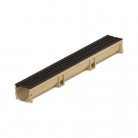 ACO Euroline gutter with cast iron grate, 1 m