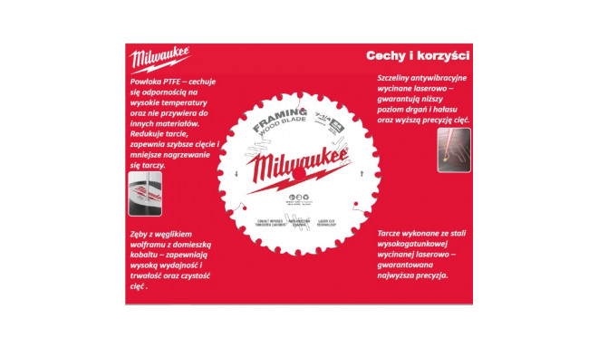 MILWAUKEE ketassaag 190x30x2.1x48z puit - puhas lõige CSB P W