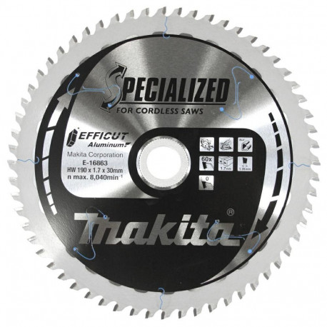 Makita ketassaag 190x30x60z Efficut alumiiniumi jaoks