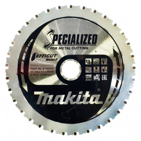 Cutting disc 150x1.1x20mm 0° 33teeth EFFICUT (for metal) DCS553 (New code B-69325)