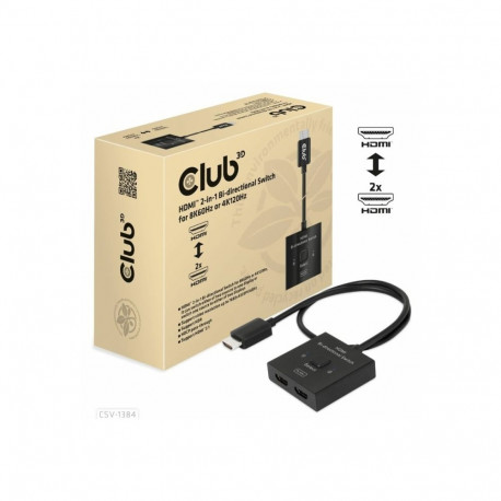 CLUB 3D HDMI 2-in-1 Bi-directional Switch for 8K60Hz or 4K120Hz