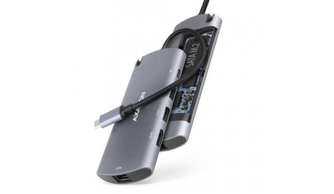 I/O HUB USB-C 6IN1 SATA M.2/0.18M HMC-6M2 AXAGON