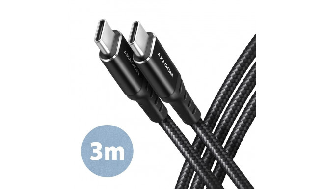 CABLE USB-C TO USB-C 3M 60W/HQ BLACK BUCM-CM30AB AXAGON