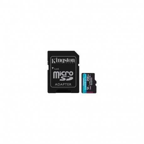 KINGSTON 256 GB MICROSDXC CANVAS GO! PLUS GEN4 200 MT/S A2 U3 V30 CARD + ADAPTER