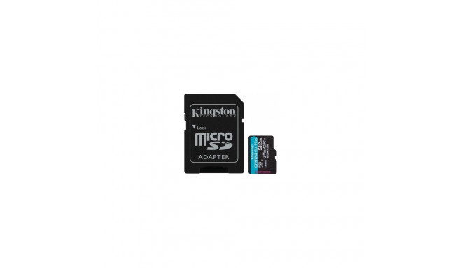 KINGSTON 512 GB MICROSDXC CANVAS GO! PLUS GEN4 200 MT/S A2 U3 V30 CARD + ADAPTER