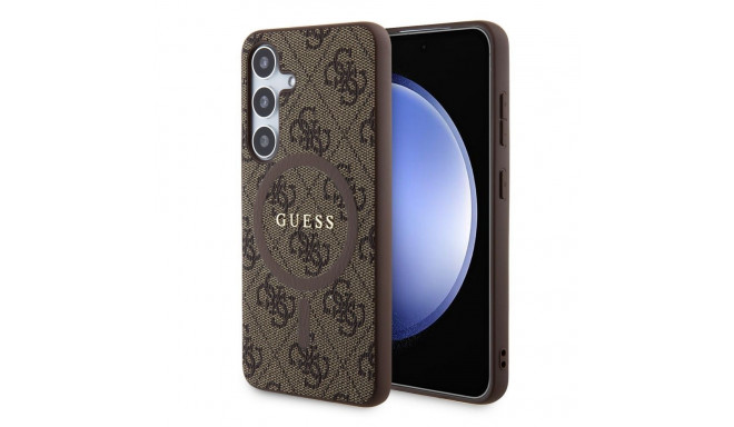 Guess - Guess PU Leather 4G Colored Ring MagSafe Case for Samsung Galaxy S24 Brown