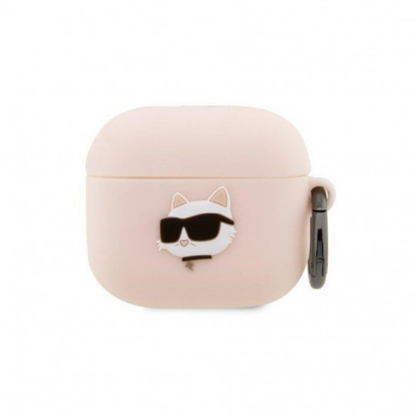 Karl Lagerfeld Apple AirPods 3 cover Silicone Choupette Head 3D case Pink