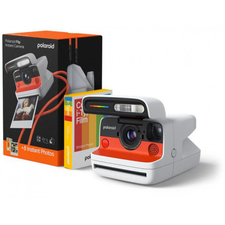 Polaroid Flip, white + Color Film Bundle (8 photos)