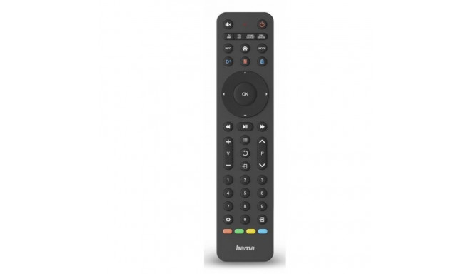 Hama Universālais TV Tālvadības pults 4-in-1 Infrasarkanais Smart App Poga Ekoloģisks Dizains Melns