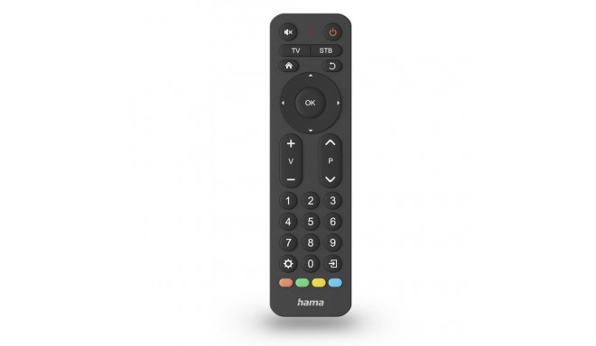 Hama Universaalne TV Kaugjuhtimispult 2-in-1 Suurte Nuppudega Infrapuna Õppimisfunktsioon Must