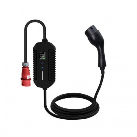 EV Charge Portable Type 2 Charger 5m Cable Adjustable 8A–16A 11 kW 3-Phase IP66 Black