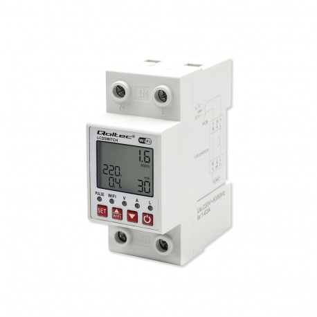 WiFi DIN rail relay with electricity meter 63A