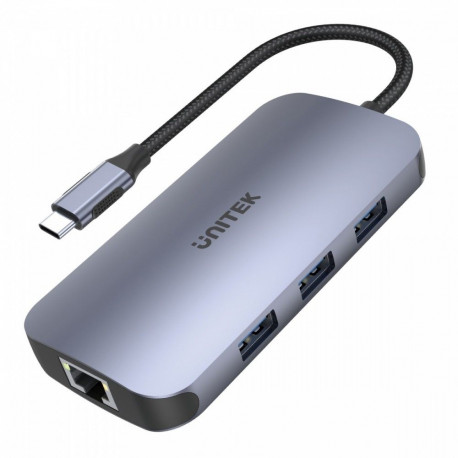 HUB USB-C 9in1, USB-C, HDMI, PD 100W,SD; D1071