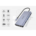 HUB USB-C 2x USB 3.1, HDMI,DP, RJ45, SD;D1056