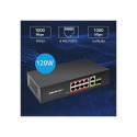 SWITCH 8x RJ45 PoE 2x RJ45 Uplink 1x SFP