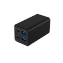 Universal charger 65W GaN 2xUSB-A 2xUSB-C fast charger black