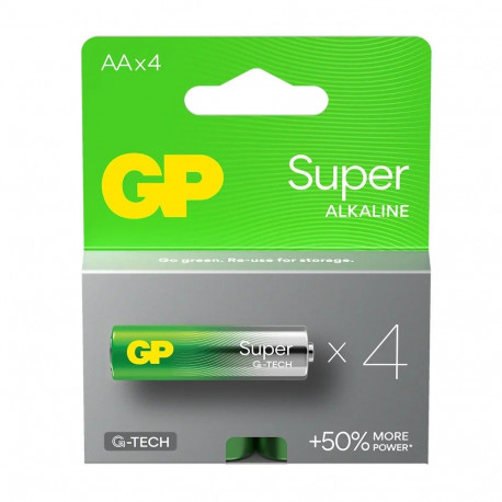 ALKALINE BATTERIES LR6/ AA GP SUPER 4PCS.