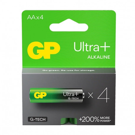 Alkaline batteries LR6/ AA GP ULTRA+ 4PCS.