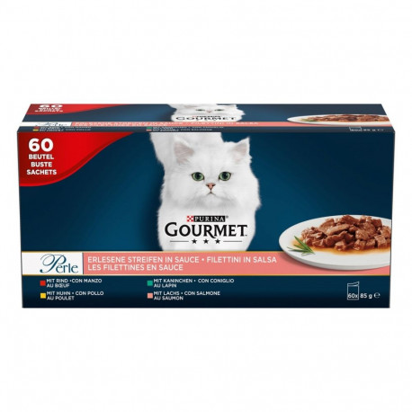 Wet Cat Food - PURINA Gourmet Perle Mix 60x85 g Gluten-Free