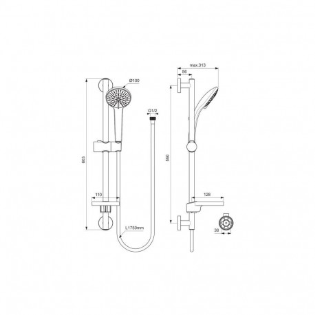 SET SHOWER IDEALRAIN SOFT 3 dušikomplekt
