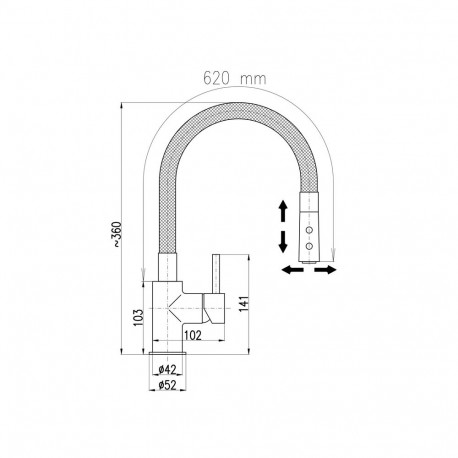 SINK MIXFLEXSPOUT DSE919.5/12CMATC