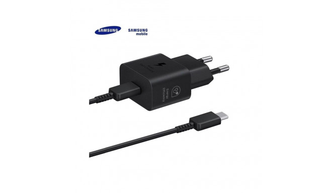 laadija USB-C 25W kaabliga must
