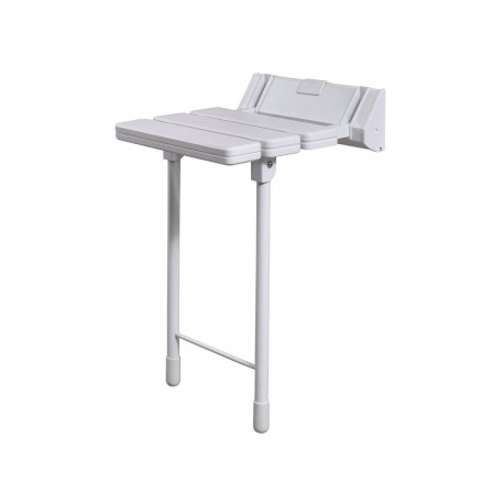 WHITE SHOWER SEAT WITH LEG. A-7