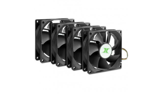 Inter-Tech 88887290 computer cooling system Computer case Fan 8 cm Black 4 pc(s)
