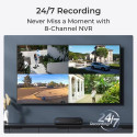 Reolink NVS8-5MB4 - 5MP Security Camera System, 8-Channel NVR with Built-in 2TB HDD, Person/Vehicle/