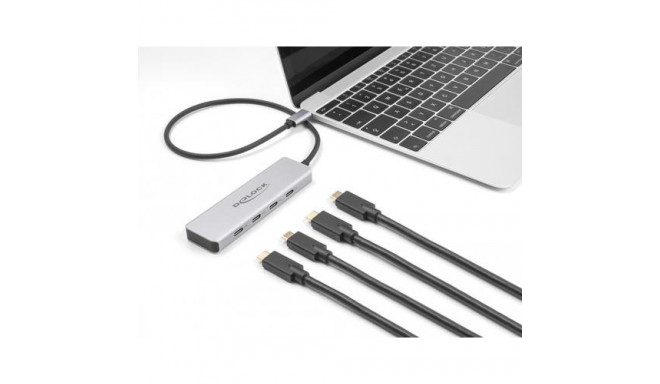 DeLOCK USB 10 Gbps USB Type-C Hub with 4 x USB Type-C female with 35 cm connection cable