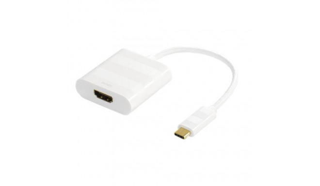 Deltaco USBC-HDMI1 video cable adapter 0.1 m USB Type-C HDMI White