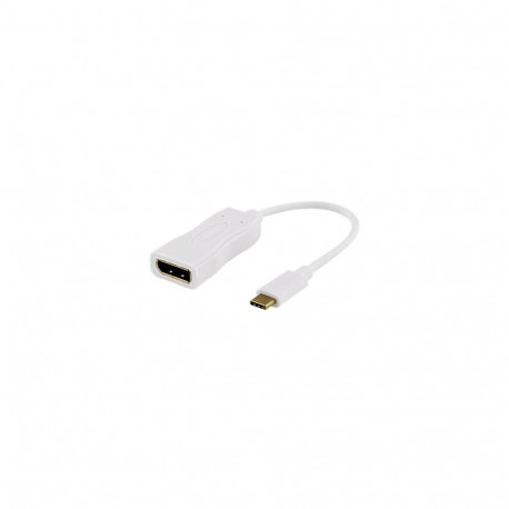 Deltaco USBC-DP1 video cable adapter 0.1 m USB Type-C DisplayPort White