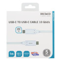 Deltaco USBC-1127M USB cable 1 m USB 3.2 Gen 2 (3.1 Gen 2) White