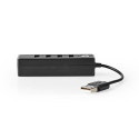 Nedis UHUBU2420BK interface hub USB 2.0 480 Mbit/s Black
