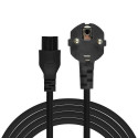 Savio Strom IEC 60320 C5 CEE 7/7 Sort 3m Stromkabel Black C5 coupler Power plug type C
