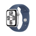Apple Watch SE GPS 44mm Silver Aluminium Case with Denim Sport Band - M/L