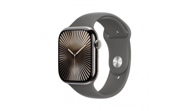 Apple Watch Series 10 GPS + Cellular 46mm Natural Titanium Case with Stone Grey Sport Band - M/L