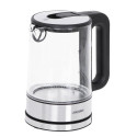 Mesko Home MS 1301B electric kettle 1.7 L 2200 W Black, Stainless steel, Transparent