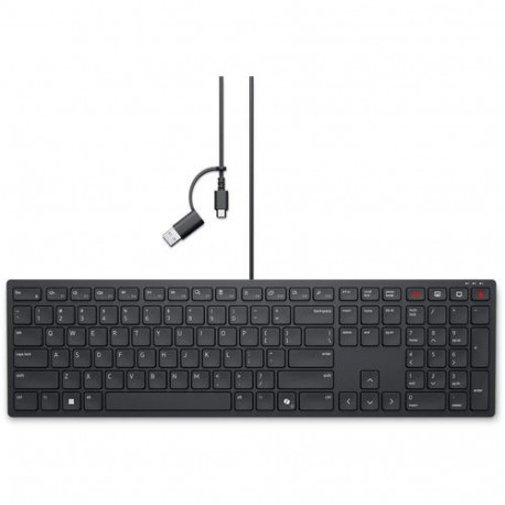 Dell | Collaboration Keyboard | KB525C | Keyboard | Wired | Ukrainian (QWERTY) | Black | USB-C