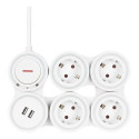 Deltaco GT-290 power extension 1.4 m 4 AC outlet(s) Indoor White