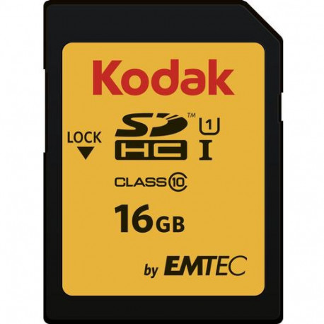 SDHC Memory Card Kodak Premium Performance, 16Gb, Class 10 / UHS-1 U1 EKMSD16GHC10K