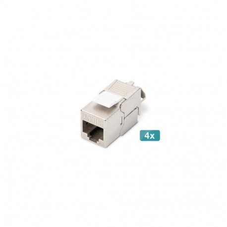 Digitus CAT 6A Keystone module, shielded, tool-free mounting connection - 4 pcs.